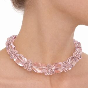 Elegant Vintage 1950’s Pink Crystal Necklace